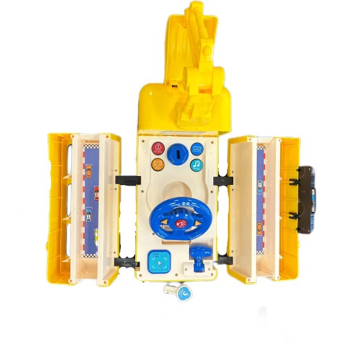 Excavator Theme Toy Bus with Excavator Arm, Interactive Kids Play Set with Realistic Steering Wheel Sound Effects and Storage Space for Kids Ages 3+ Yellow Excavator Theme Toy Bus with Excavator Arm, Interactive Kids Play Set with Realistic Steering Wheel Sound Effects and Storage Space for Kids Ages 3+ Yellow